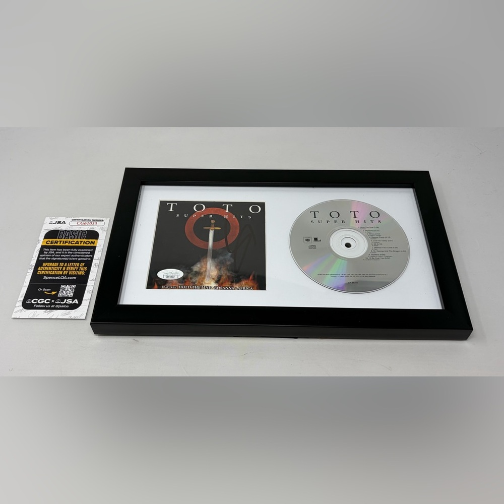 Steve Lukather of‎ Toto signed Super Hits CD Cover Framed JSA COA